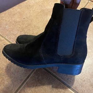 Black suede boots